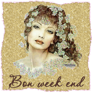 Gif animé bon week-end femme